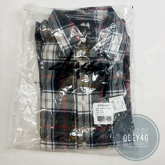 New Stussy Standard Plaid Flannel Shirt Button Up Size S - Picture 6 of 6
